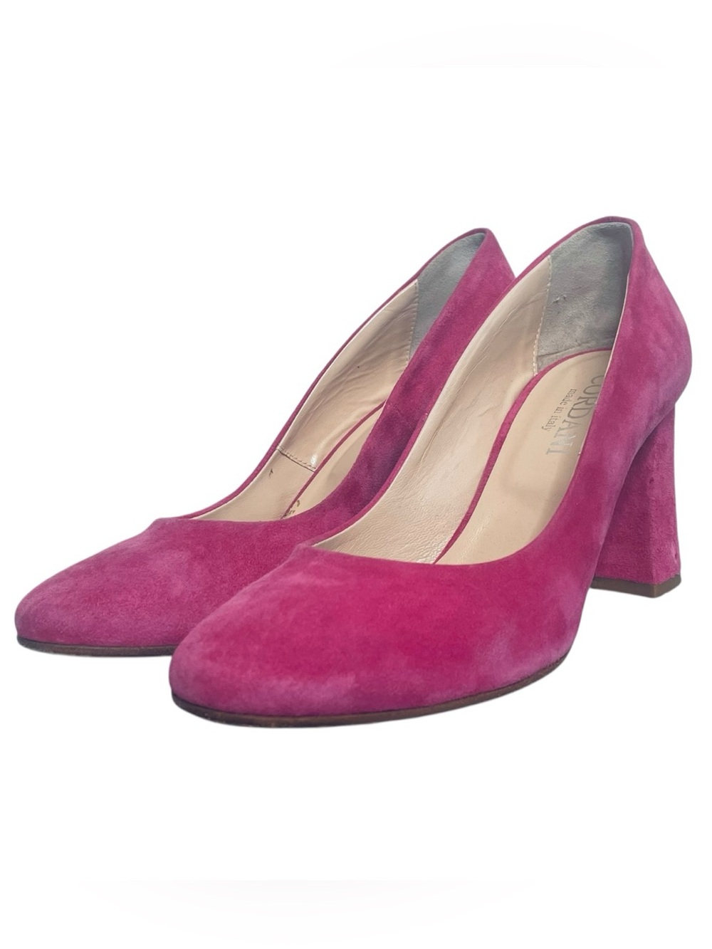 $225 Cordani Hanette Sz EU37 US6.5 Italy Corda Pink Suede Leather Pump Shoes - Picture 2 of 9